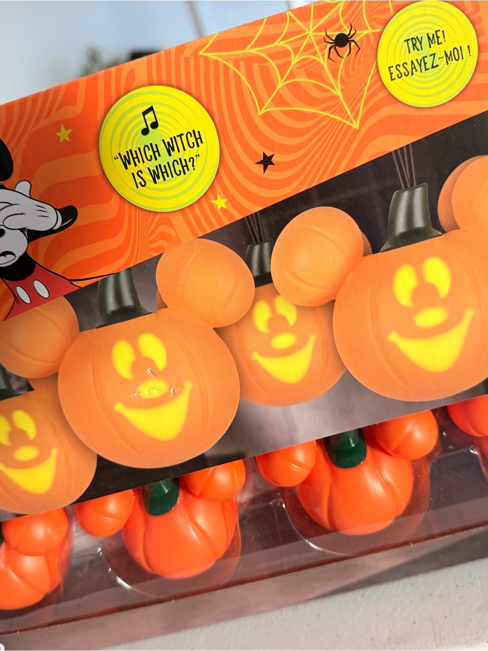 Disney Orange Pumpkin Mickey String Lights